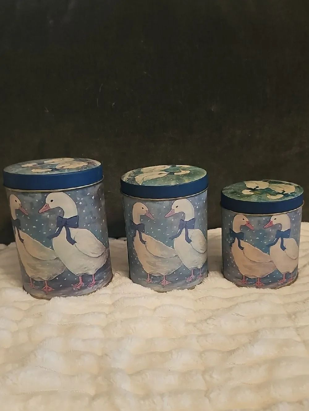 Vintage Nesting Metal Geese Containers